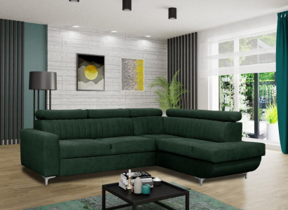 Sofas L-Form Textil Couch Ecke Sitz Sofa Wohnzimmer modern Grüne Couchen Möbel